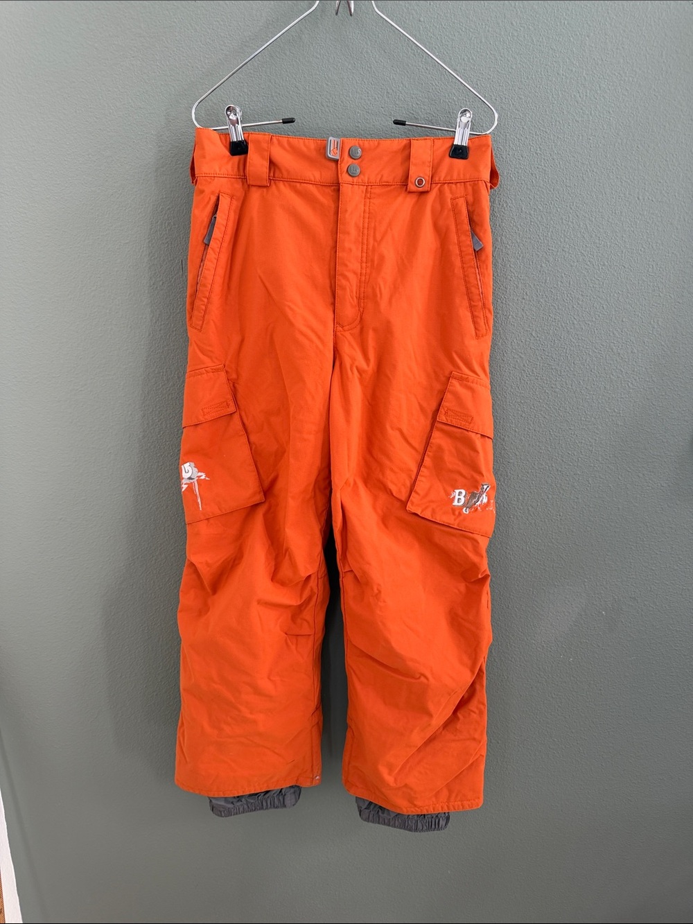 VTG Burton Youth Large 12-14Y Orange Cargo Snow Pants